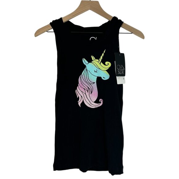 CHASER Girls Tank Tops Sz M/10 Bundle Purple Black Glitter Ice Cream Unicorn - Picture 9 of 16